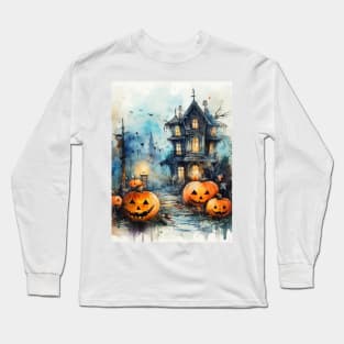 Halloween Spooky Fun Pattern Long Sleeve T-Shirt